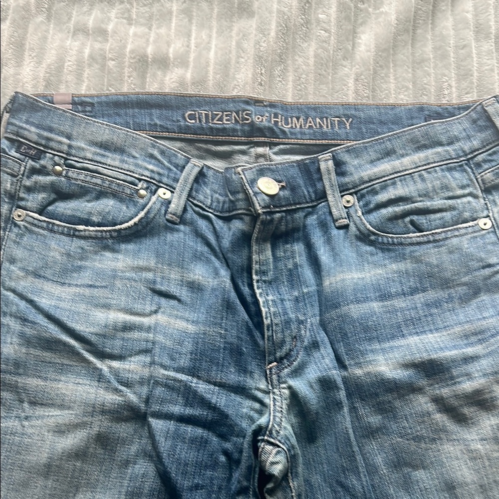 Citizens of Humanity Blue Slim Jeans with Distressed Look